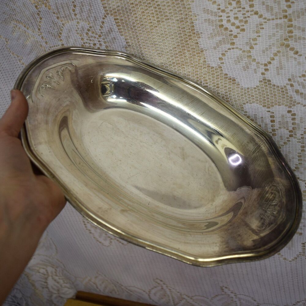 Vintage EPNS M. B. Inc 810 USA Silver Plate Oval Candy Olive Dish Glam Coquette